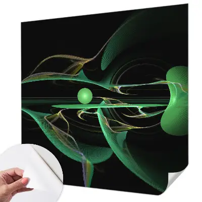 Fotobehang voor kinderkamer met een patroon van groene golven