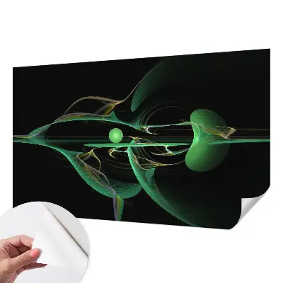 Fotobehang voor kinderkamer met een patroon van groene golven