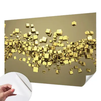 Zelfklevend fotobehang met een ontwerp van creatieve kubussen