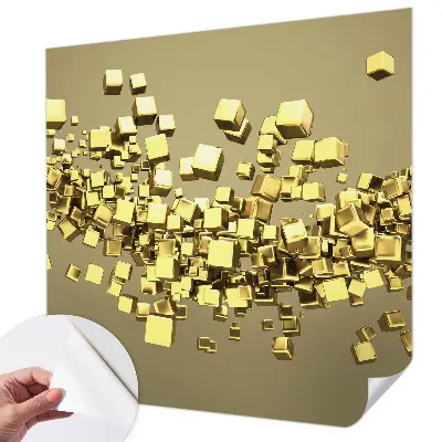 Zelfklevend fotobehang met een ontwerp van creatieve kubussen