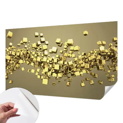 Zelfklevend fotobehang met een ontwerp van creatieve kubussen