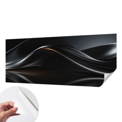 Foto behang voor de keuken met een motief van metaalachtige golven