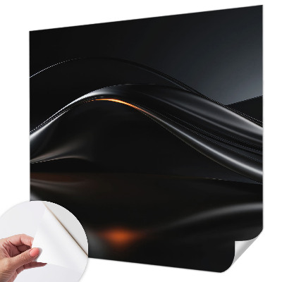 Foto behang voor de keuken met een motief van metaalachtige golven