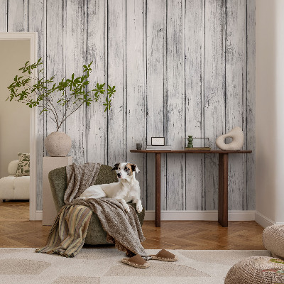 Fotobehang voor de kinderkamer met print van houten planken