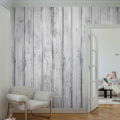 Fotobehang voor de kinderkamer met print van houten planken