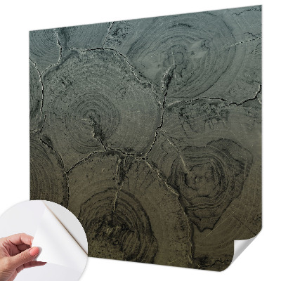 Foto behang voor de keuken met houten ringen