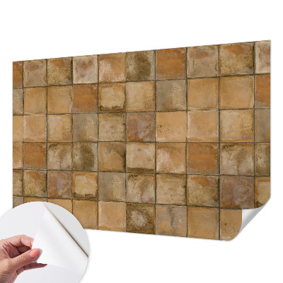 Zelfklevend fotobehang met rustiek mozaïekpatroon