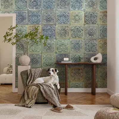 Fotobehang zelfklevend met geometrische tegelprint