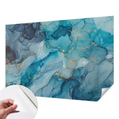 Fotobehang voor de kinderkamer met een blauw abstract patroon