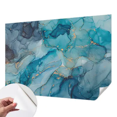 Fotobehang voor de kinderkamer met een blauw abstract patroon