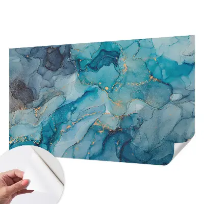 Fotobehang voor de kinderkamer met een blauw abstract patroon