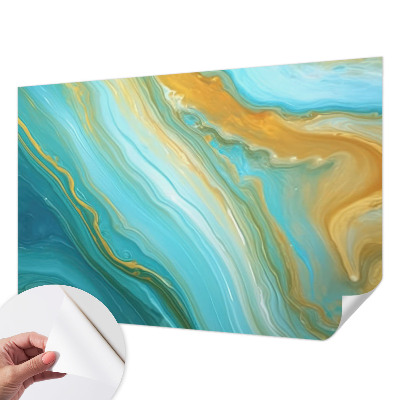 Fotobehang tienerkamer met abstracte golven als ontwerp