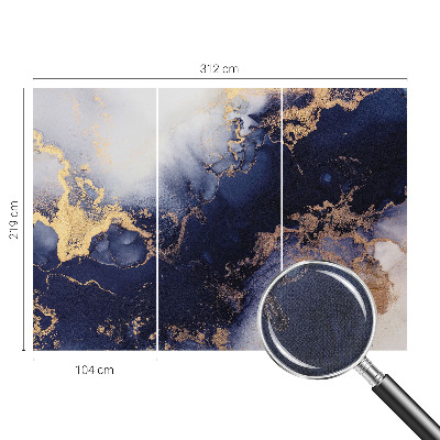 Foto behang voor de keuken met marineblauwe golven