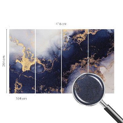 Foto behang voor de keuken met marineblauwe golven