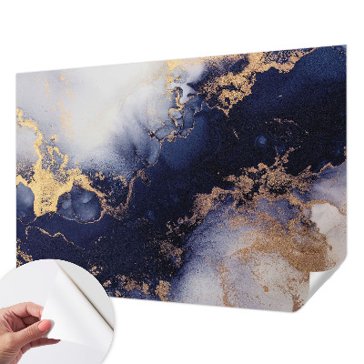Foto behang voor de keuken met marineblauwe golven