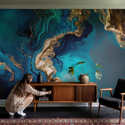 Zelfklevend fotobehang op maat met een kleurrijke abstracte print