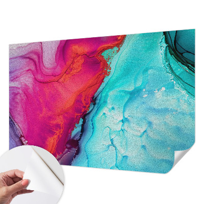 Foto behang voor de kinderkamer met een kleurrijk golfpatroon