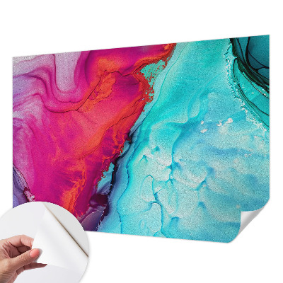 Foto behang voor de kinderkamer met een kleurrijk golfpatroon