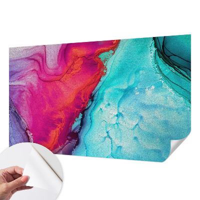 Foto behang voor de kinderkamer met een kleurrijk golfpatroon