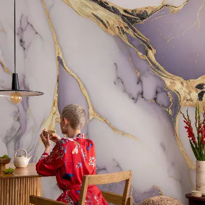 Fotobehang voor de kinderkamer met een abstract marmerpatroon