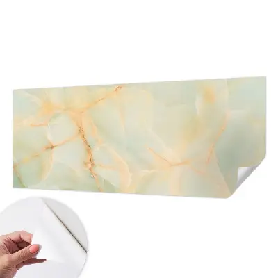 Foto behang voor de keuken met een elegant marmeren motief