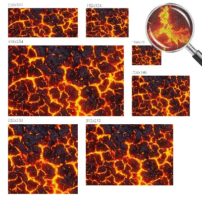 3D fotobehang met een sterk magma-ontwerp