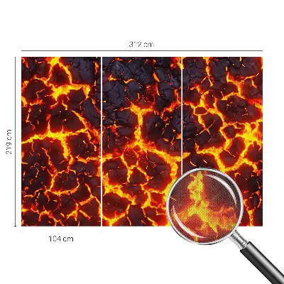 3D fotobehang met een sterk magma-ontwerp
