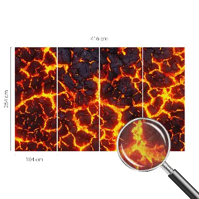 3D fotobehang met een sterk magma-ontwerp