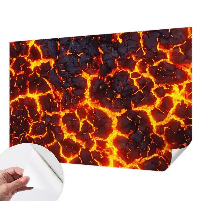 3D fotobehang met een sterk magma-ontwerp