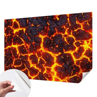 3D fotobehang met een sterk magma-ontwerp