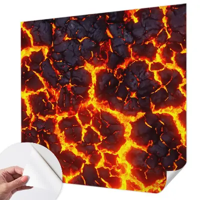 3D fotobehang met een sterk magma-ontwerp