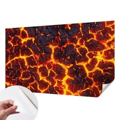 3D fotobehang met een sterk magma-ontwerp