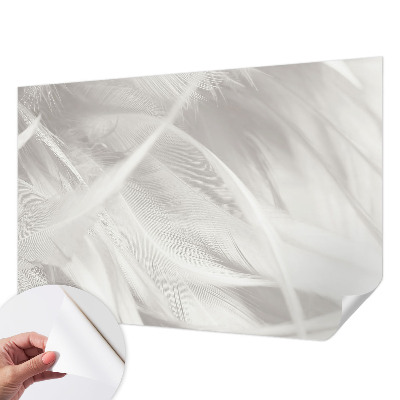 Fotobehang voor kinderkamer met een subtiel verenpatroon