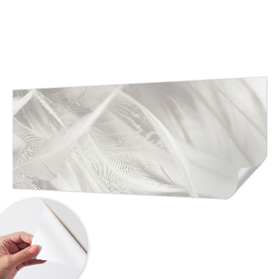 Fotobehang voor kinderkamer met een subtiel verenpatroon