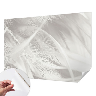 Fotobehang voor kinderkamer met een subtiel verenpatroon