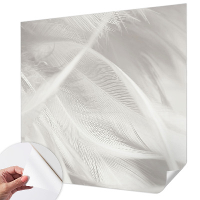 Fotobehang voor kinderkamer met een subtiel verenpatroon