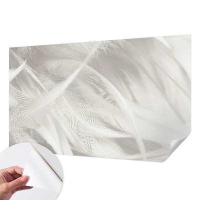 Fotobehang voor kinderkamer met een subtiel verenpatroon