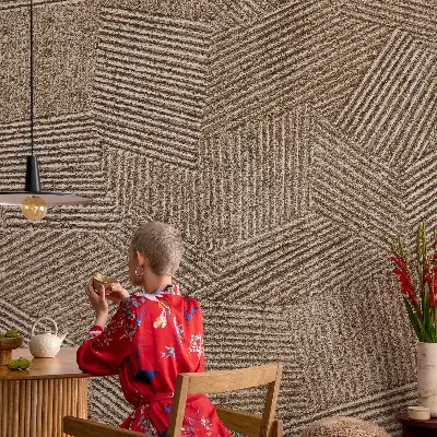 Fotobehang babykamer met een patroon van structurele lijnen