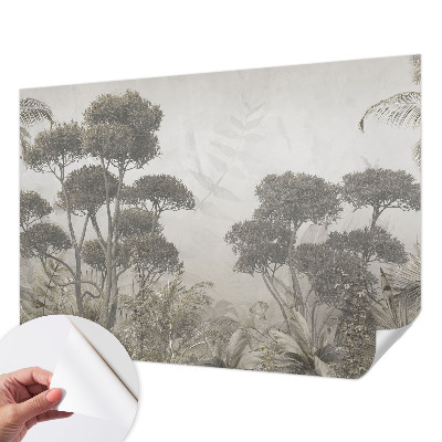Foto behang voor de keuken met een tropische junglemotief