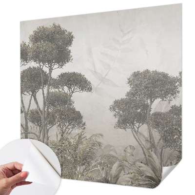 Foto behang voor de keuken met een tropische junglemotief