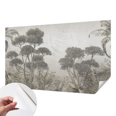 Foto behang voor de keuken met een tropische junglemotief