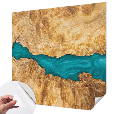 Fotobehang tienerkamer met hout- en harsmotief