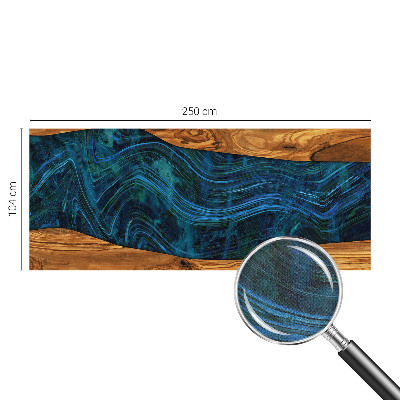 Zelfklevend fotobehang met blauw houtmotief