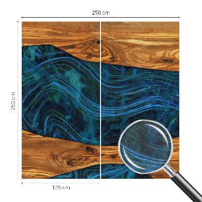 Zelfklevend fotobehang met blauw houtmotief