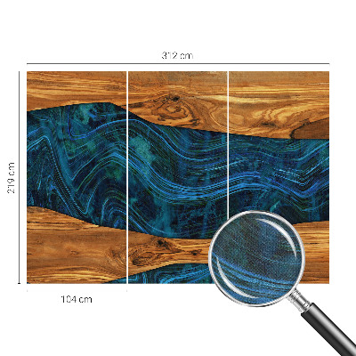 Zelfklevend fotobehang Blauw hout