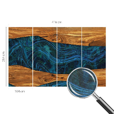 Zelfklevend fotobehang Blauw hout