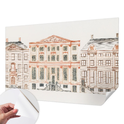 Zelfklevend fotobehang op maat met print van klassieke gebouwen