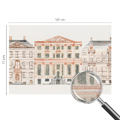 Zelfklevend fotobehang op maat met print van klassieke gebouwen