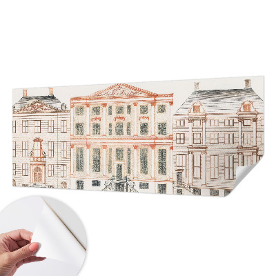Zelfklevend fotobehang op maat met print van klassieke gebouwen