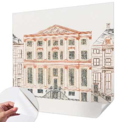 Zelfklevend fotobehang op maat met print van klassieke gebouwen